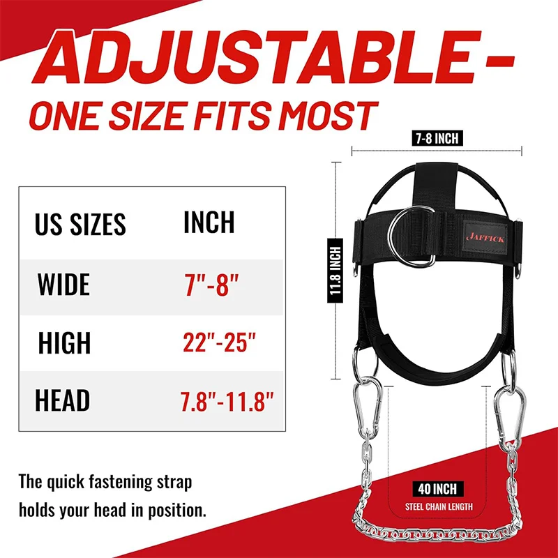 Jaffick Neck Harness for Increases Neck Core Strength With 40\