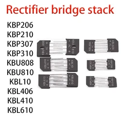 KBP206 KBP210 KBP307 KBP310 KBU808 KBU810 KBL10 KBL406 KBL410 KBL610 Direct insertion flat bridge rectifier bridge stack 5PCS