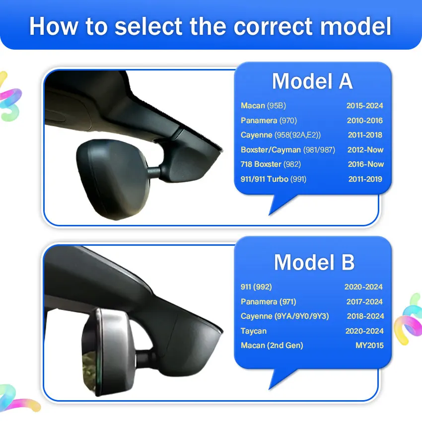 Dash Cam 4K Car Camera For Porsche Cayenne/Macan/911/Taycan/Panamera/718 Boxster & Cayman HD 4K Wireless Wifi DVR Cam Dashcam