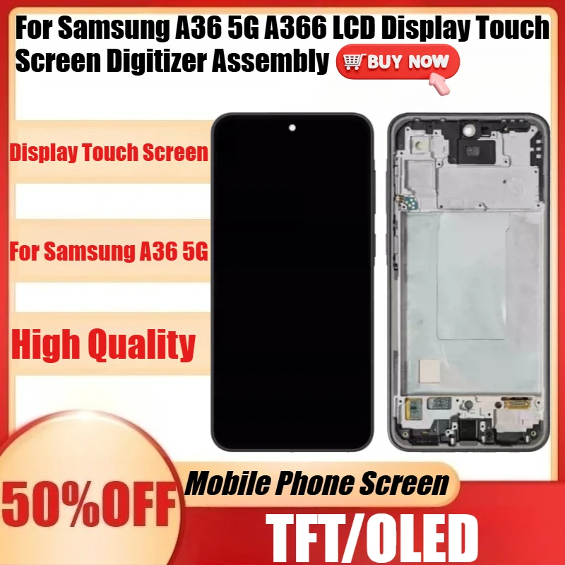 

Новый TFT/OLED дисплей для Samsung A36 5G A366, сенсорный экран, модуль в сборе для Samsung A366B A366E LCD