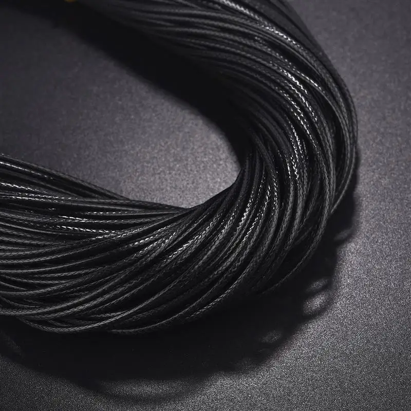 50Pcs/lot 1.5/2mm Leather String Cord Wax Braid Rope Adjustable Chain Lobster Clasp Wax Rope Necklaces Pendant Jewelry Findings