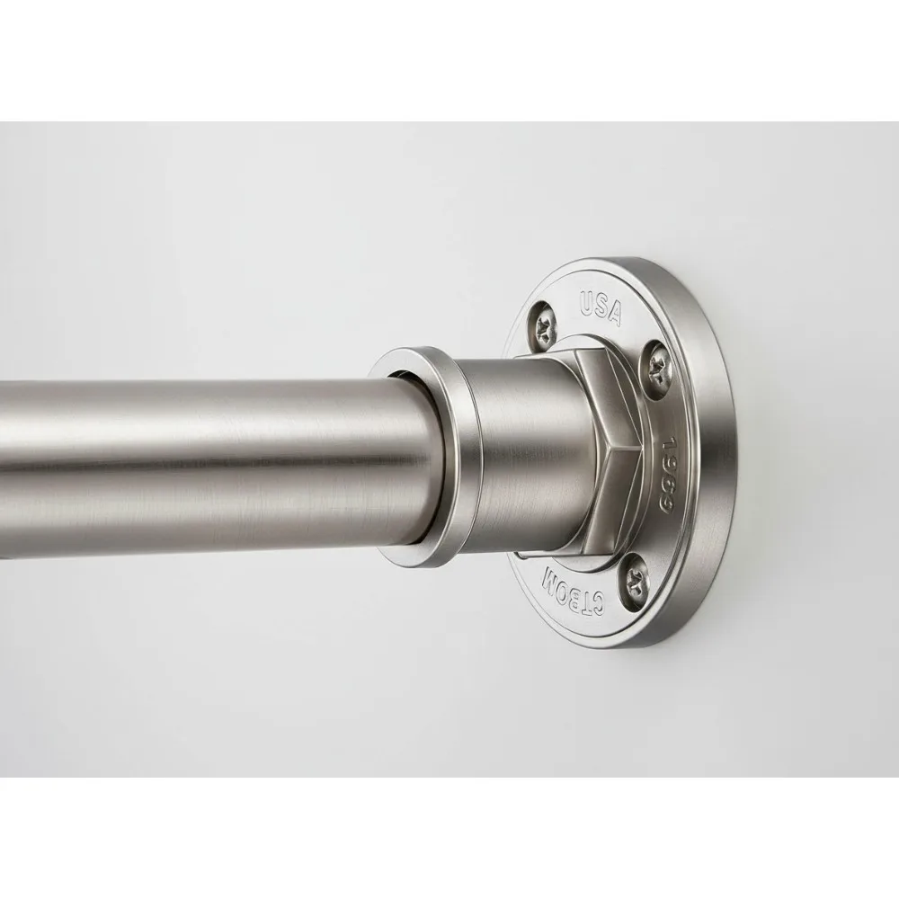 

Industrial Shower Curtain Rod 2-in-1 Tension Mount Rustproof Stainless Steel Adjustable 43-72 Inch for Modern Bathrooms
