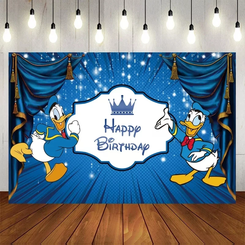 Disney Mickey Minnie Donald Duck Birthday Party Vinyl Background Custom Decoration Party Background Baby Shower Banner