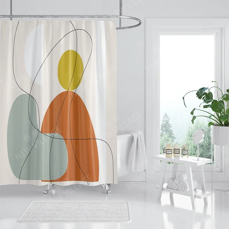 Waterproof fabric shower curtains Bathroom curtain accessories Bath curtain shower 180x200cm 240*200 modern boho Nordic decor