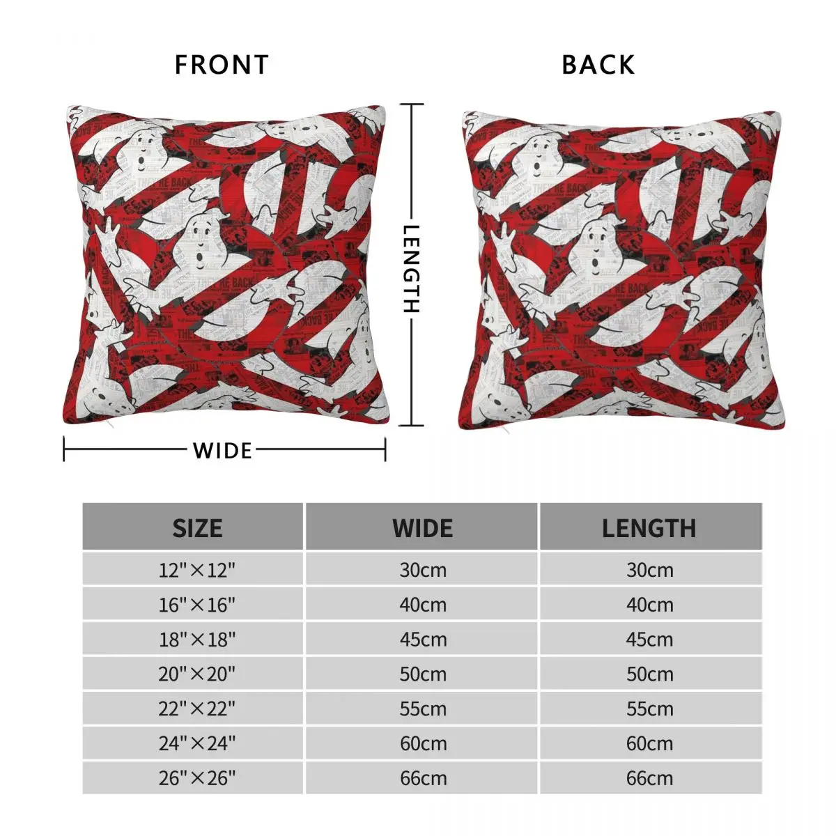 The GhostBusters Logo Pattern Square Pillowcase Pillow Cover Polyester Cushion Decor Comfort Throw Pillow for Home Sofa