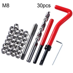 30PCS Metric Thread Repair Insert Kit M5 M6 M8 For Restoring Damaged Threads Helicoil Car Repair Tools Coarse Crowbar