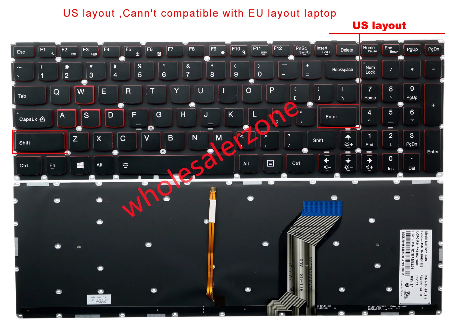 

New US Keyboard for Lenovo Y700-15,Y700-17 series Y700-15ISK,Y700-17ISK,Y700-15ACZ,Y700-15-IFI,Y700-15-ISE,rescuer 15isk laptop