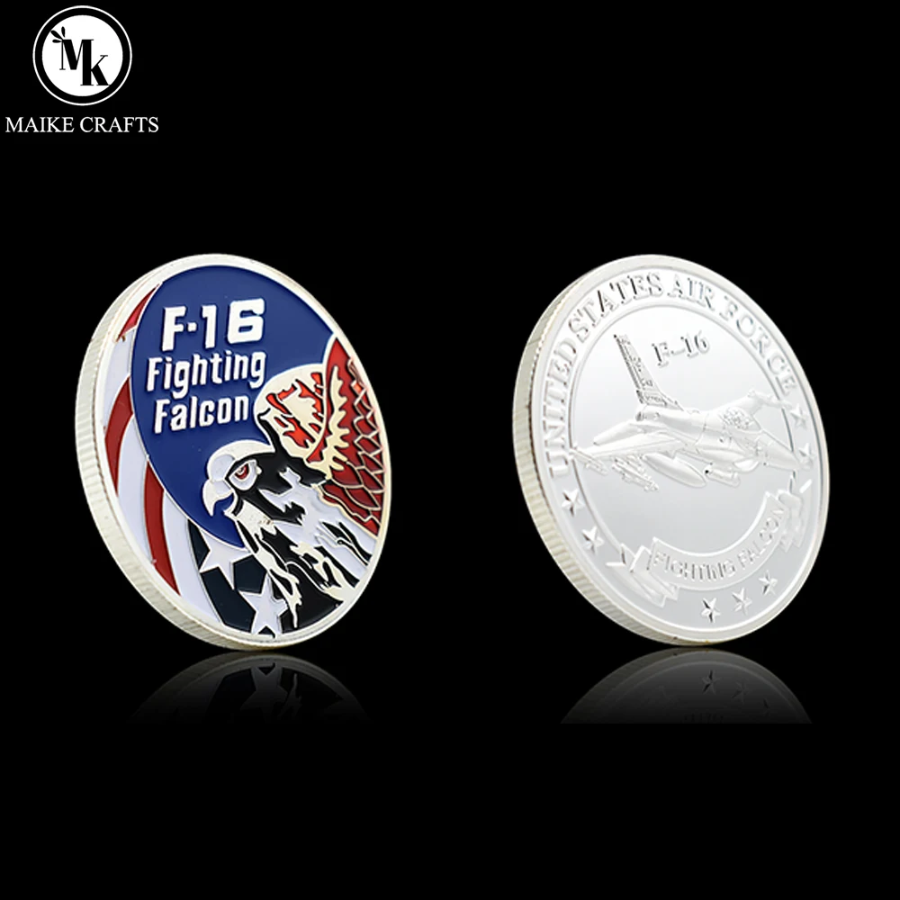 F-16 Fighter Commemorative Coin Metal United States Air Force Fighting Falcon Fighter Challenge Coin Holiday Gift