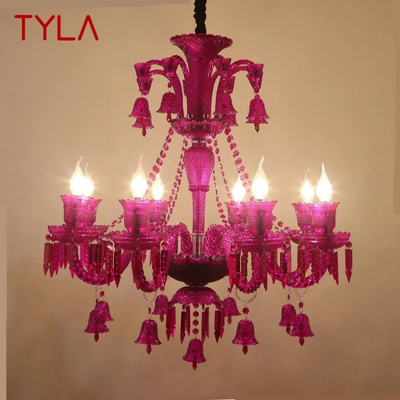 

TYLA Luxurious Style Crystal Pendant Lamp European Candle Lamp Art Living Room Restaurant Bedroom Villa Chandelier