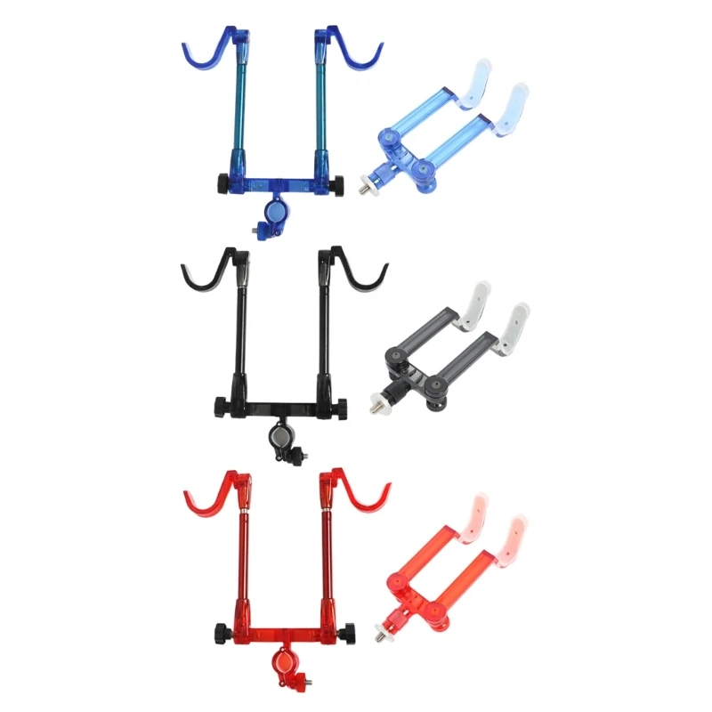 حامل أقطاب الصيد بقضيب مزدوج خفيف الوزن حامل قضيب الصيد للصيد في الهواء الطلق والإعدادات السريعة وحامل أقطاب القوس الخلفي