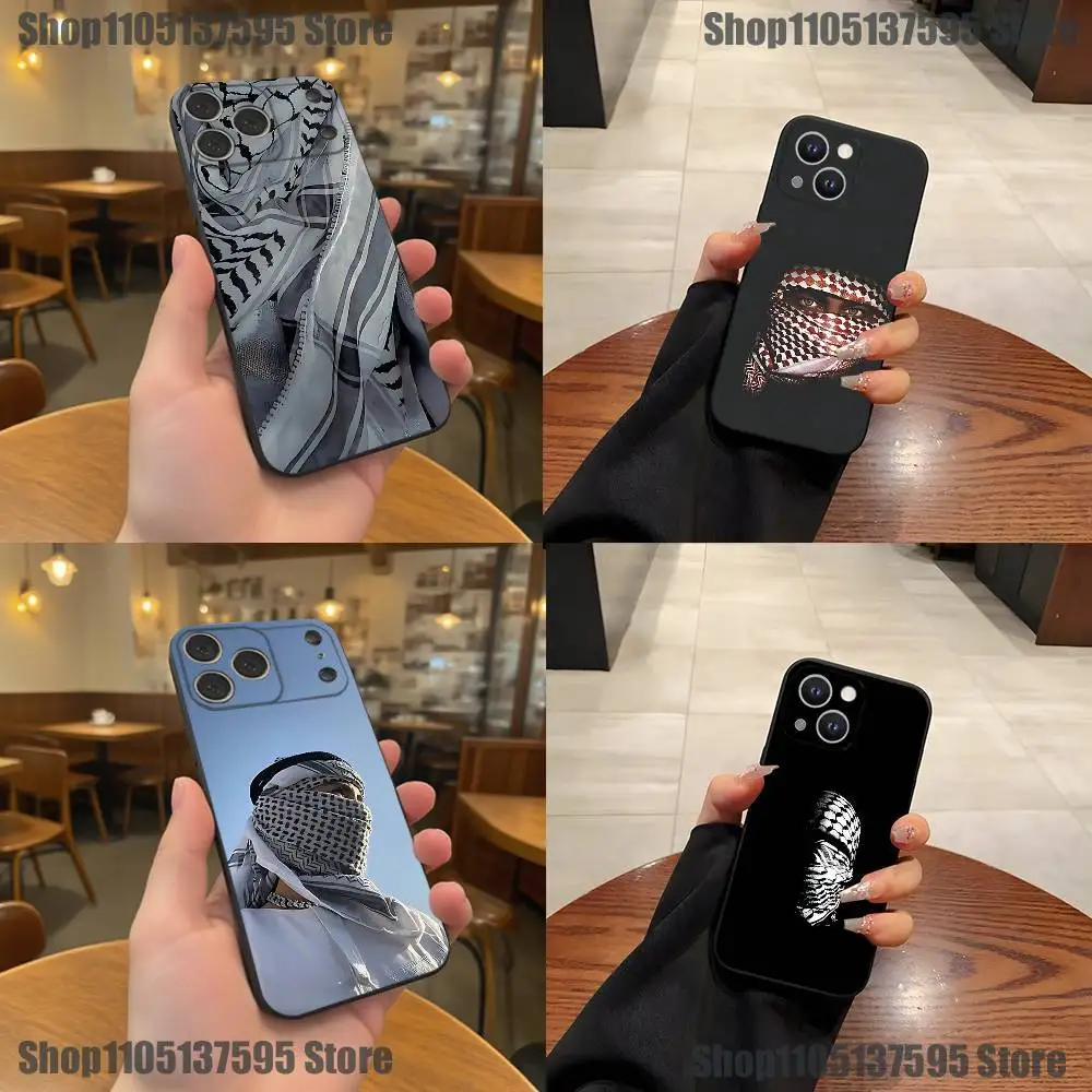 

Hattah Keffiyeh Fashion Cluture Phone Case For iPhone 17,16,15,14,13,12,11,Pro,XS,Max,XR,Plus,E,SE4,Mini Black Soft Cover