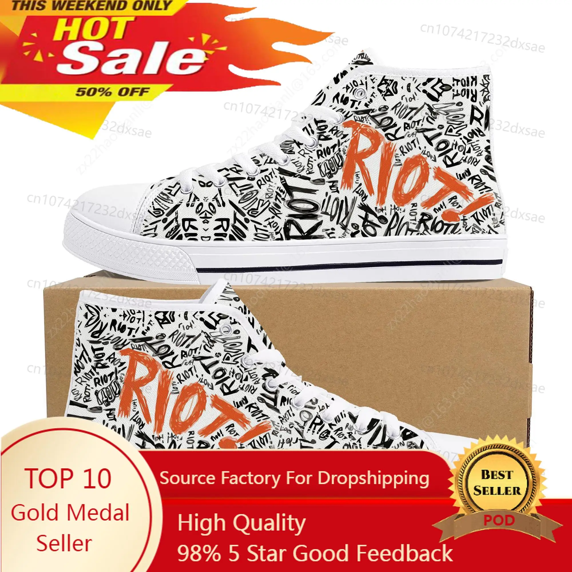 

Paramore Rock Band Pop High Top High Quality Sneakers Men Women Teenager Canvas Sneaker Casual Couple Shoes Custom Shoes