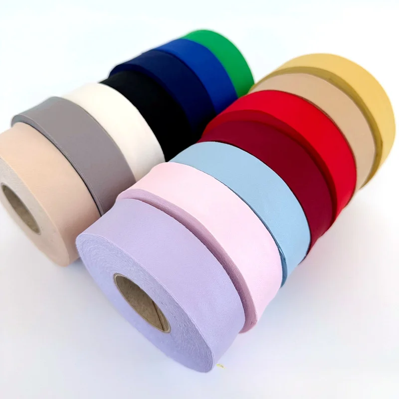 

Soft Double Gauze Bias Binding Tape Strips for Silk Summer Clothes Size: 30mm, 3cm 1.18 Inch 17 Color.50meter Thin Ribbon