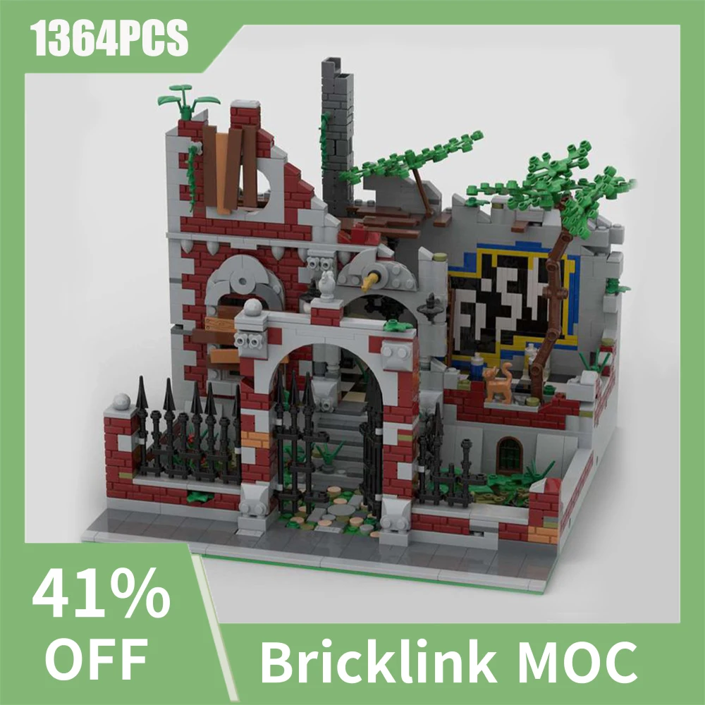 

NEW 1364PCS City Hot Selling Street View Moc Modular Villa Ruins Building DIY creative ideas Children Toy birthday Gift Blocks