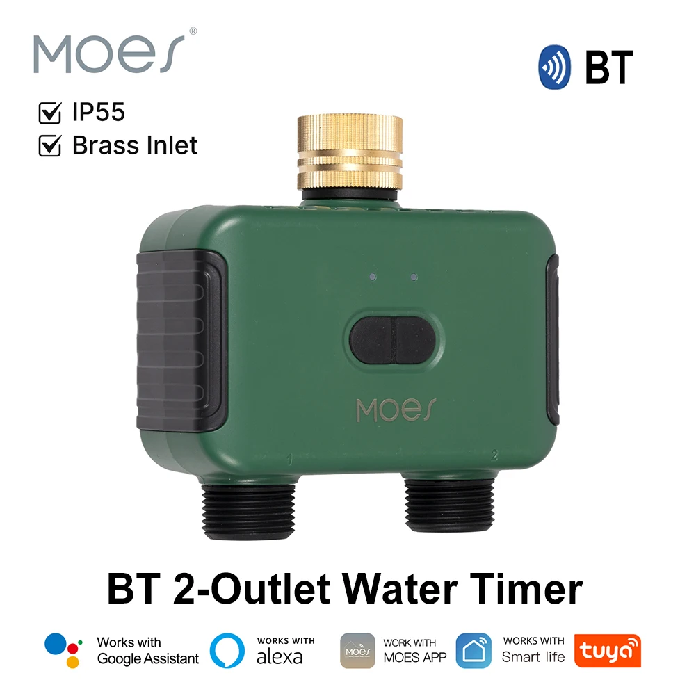 

Таймер воды Tuya, садовый спринклерный фильтр, Bluetooth, 2 выхода, автоматический садовый таймер воды, автоматическая программируемая система орошения