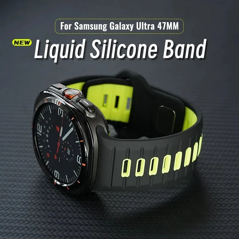 لساعة سامسونج جالاكسي 8 الترا 47 ملم حزام رياضي من السيليكون السائل المسامي لملحقات سامسونج جالاكسي 7 الترا #1
