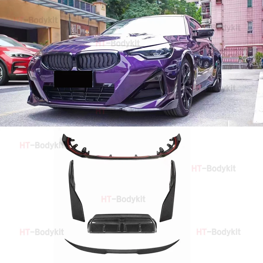 Carbon Fiber For BMW 2 Series Coupe G42 220i 225i M240i 2 Door 2022+  Front Lip Rear Diffuser Bumper Side Skirt Spoiler Body Kit