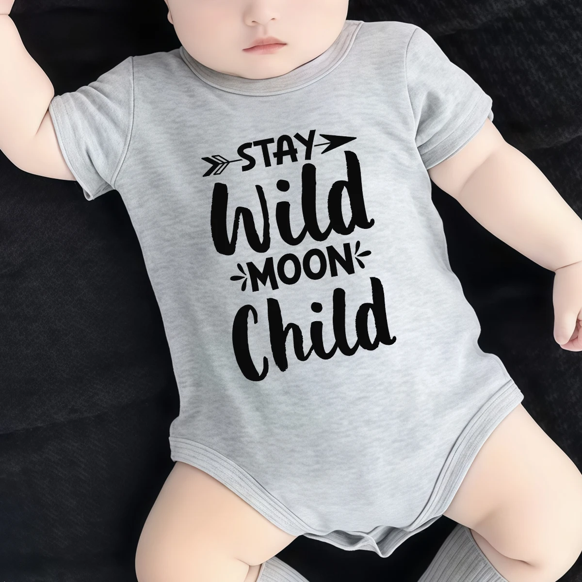 

100% Cotton Onesie Stay Wild Moon Child Print Bodysuit Comfortable Cloth for Baby Jumpsuit for 0 To 12 Months Newborn