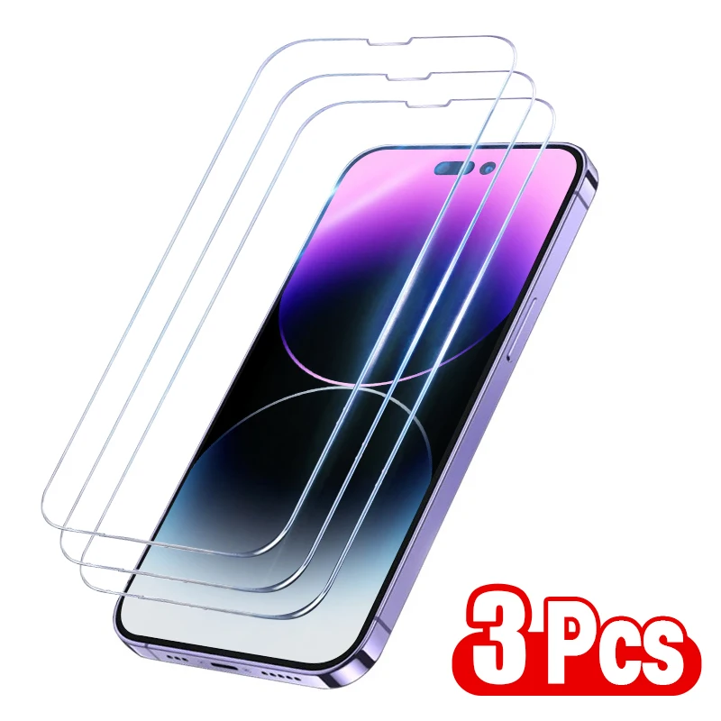 

3PCS Full Cover Tempered Glass For iPhone 11 12 13 14 15 Pro Max Screen Protector For iPhone X XR XS Max 7 8 6 Plus Glass Film