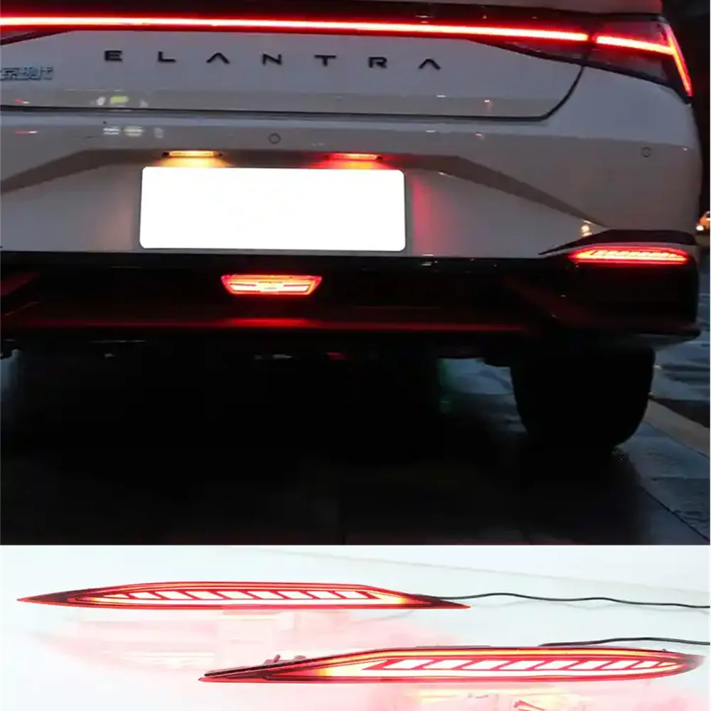 For Hyundai Elantra 2021 Reflector Multi-functions Rear Tail Light LED Rear Bumper Light Auto Brake Light