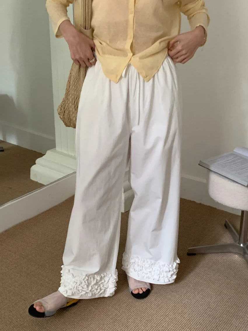 Alien Kitty Fashion Straight Pants Plaid Chic Wide Leg Casual 2025 Summer High Waist Slim Daily Streetwear Loose All Match