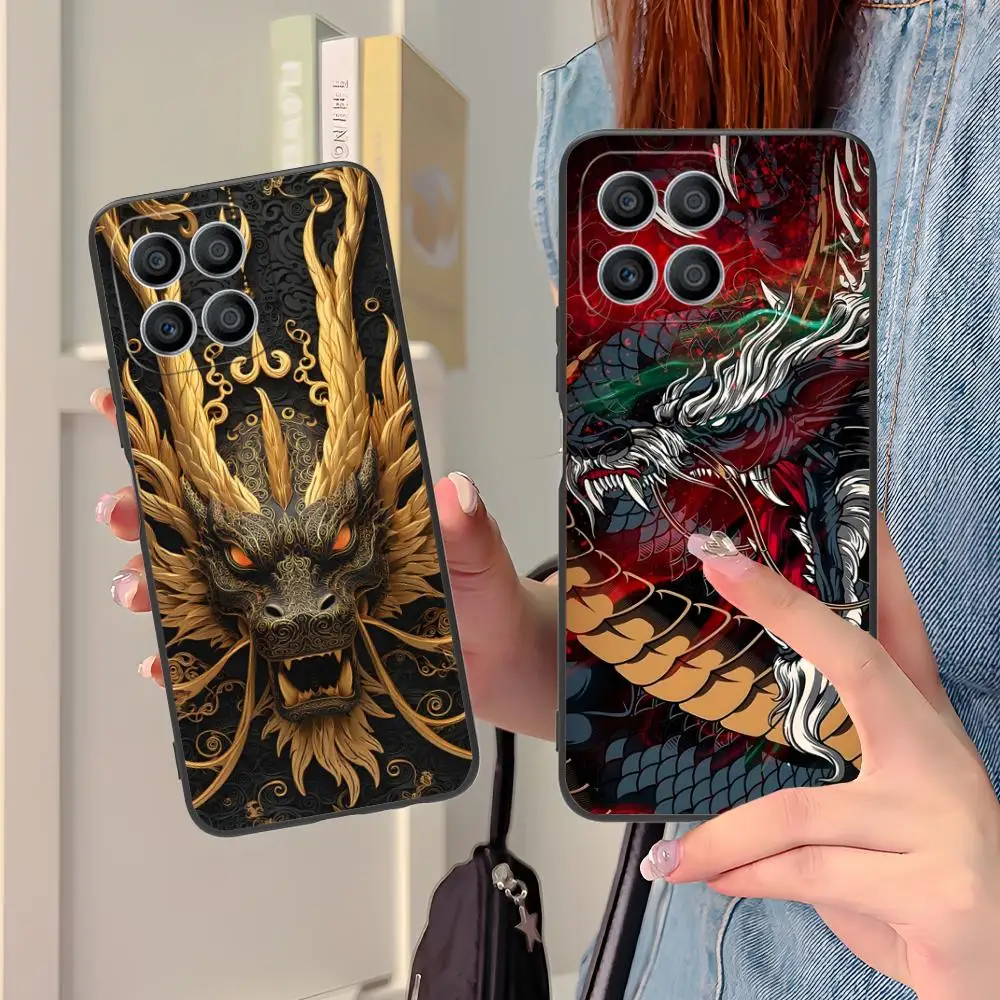 

Чехол для мобильного телефона East Orient Dragon для Honor 90 80 70 60 50 30 20 10 9 8 7 Pro S SE Lite 5G, черный роскошный смартфон для мобильных телефонов