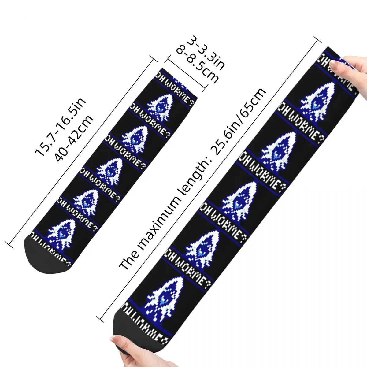 Funny Crazy Sock for Men Rouxls Kaard Oh Worme Hip Hop Vintage Deltarune Game Kris Susie Ralsei Game Happy Pattern Printed