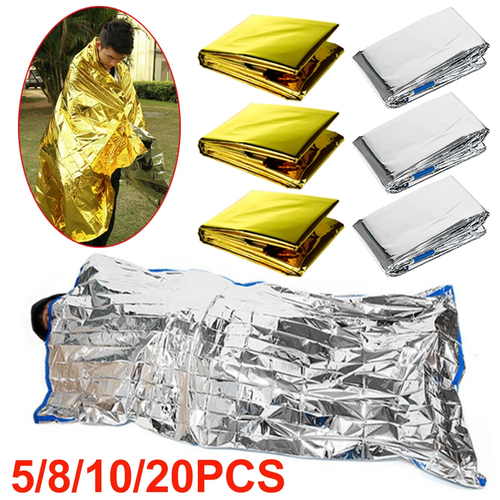 Outdoor Low Temperature Rescue First Aid Kit Insulation Blanket Sleeping Bag Campsite Keeping Foil Polyester Film Lifesaving Mat