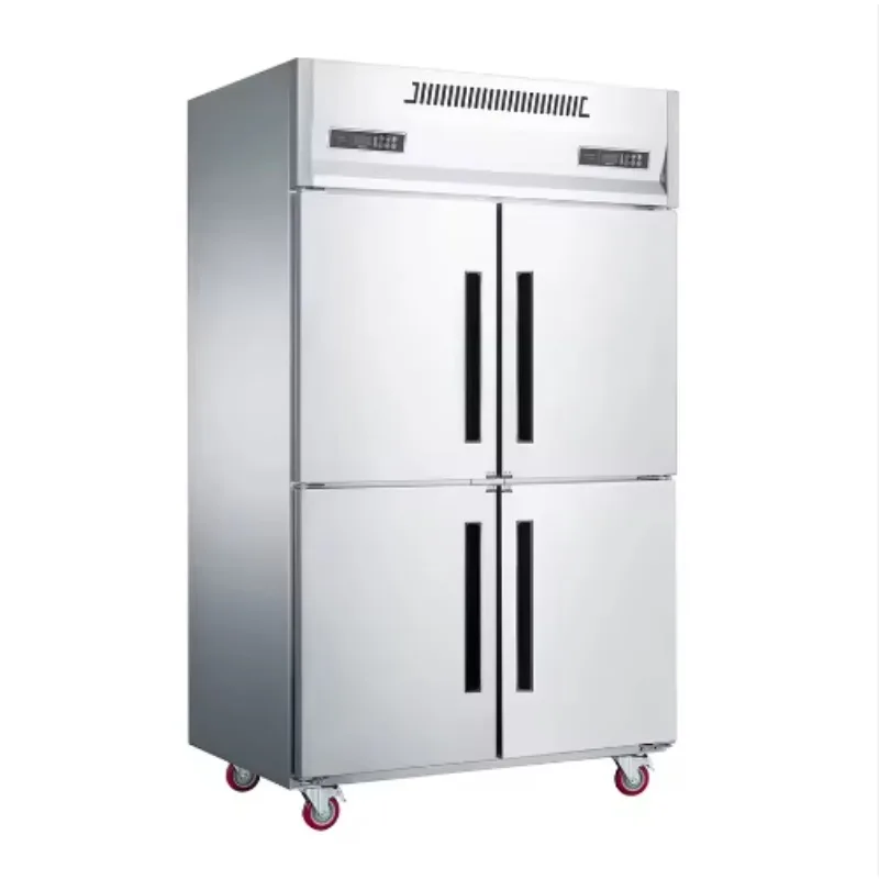 Commercial Stainless Steel Upright Freezer Double Temperature 4/6 Door Refrigerator for Hotel Kitchen