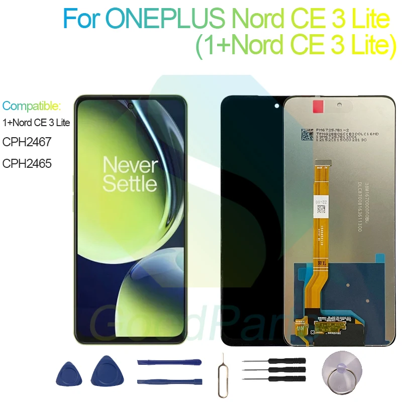 

For ONEPLUS Nord CE 3 Lite LCD Display Screen 6.72" CPH2467, CPH2465 1+Nord CE 3 Lite Touch Digitizer Assembly Replacement