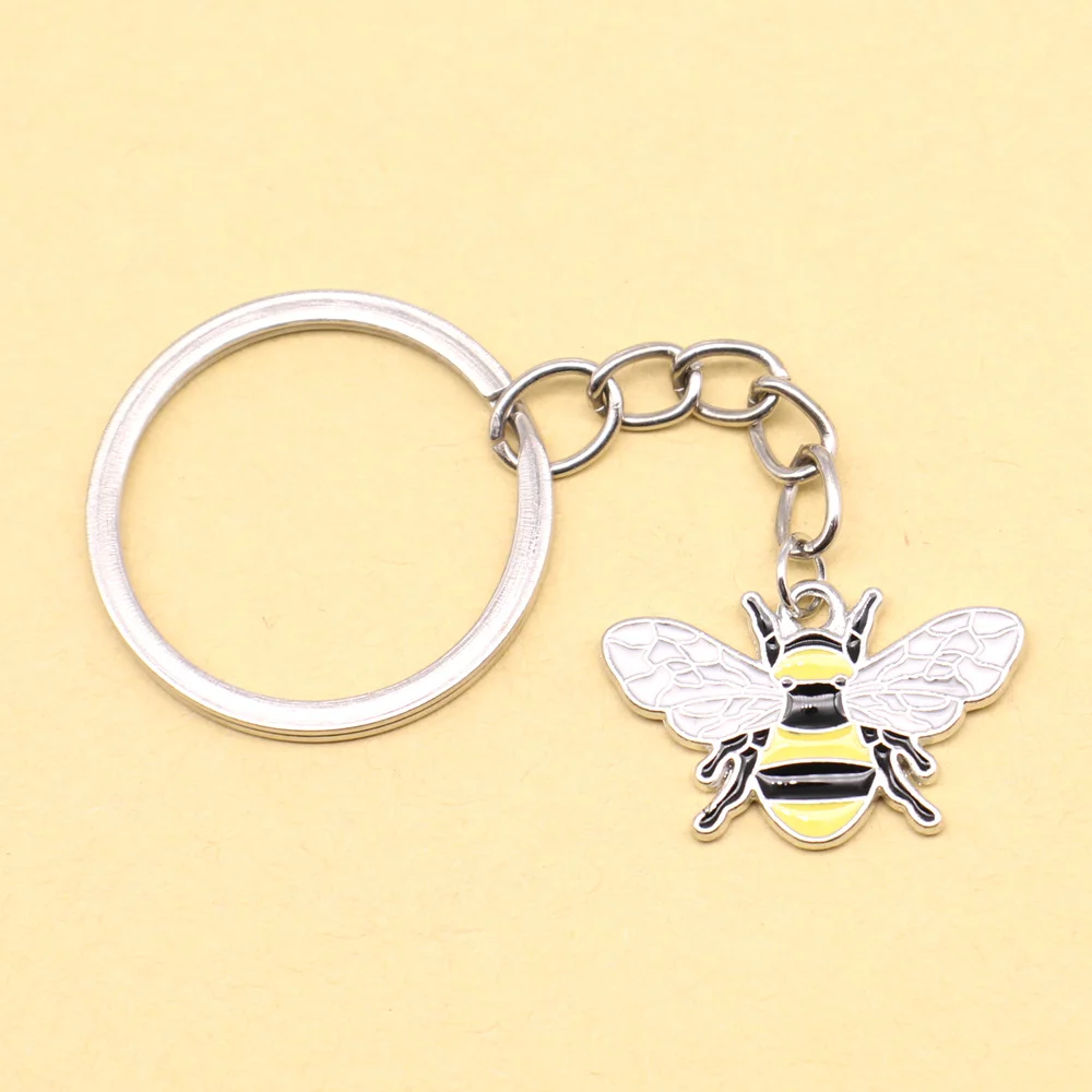 1 Piece 17x25mm Honey Bee Car Key Chain Guest Gift