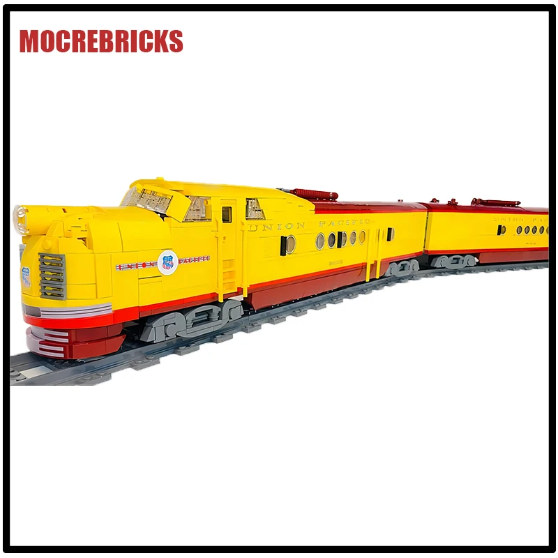 

MOC Building Blocks City Railway Train UP M10005 Diesel Locomotive With Power Motor Assembly Model Bricks Toys for Boys