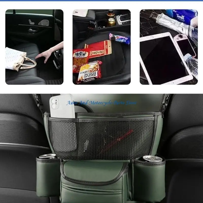 P9FD ترقية مقعد السيارة الخلفي المنظم سعة كبيرة مقعد السيارة الخلفي حقيبة التخزين بولي PU #2