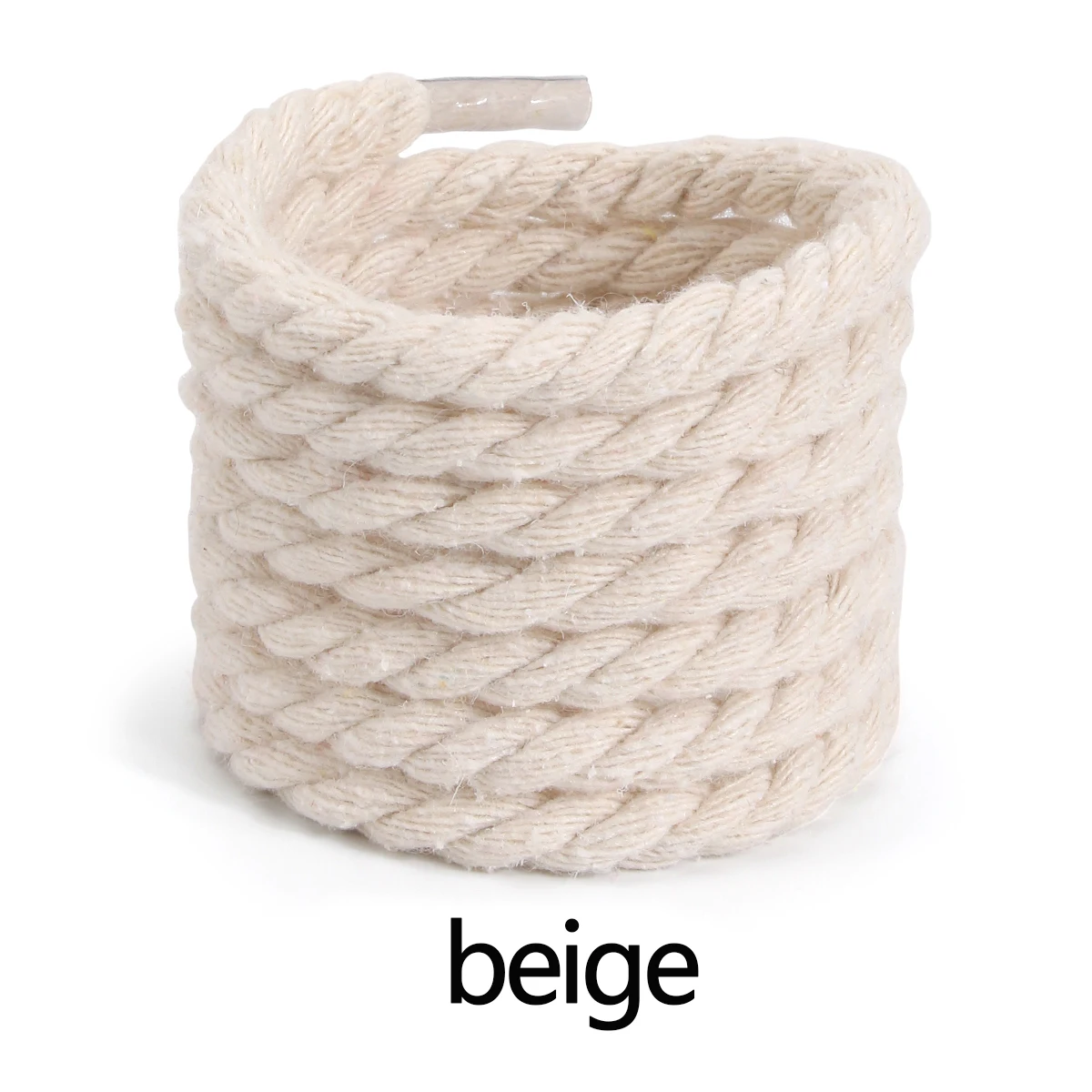 0,7 cm Runde Dicke Hanfseil-Schnürsenkel | Einfarbige Schuhbänder aus Polyester-Baumwoll-Gewebe | Makronenfarbene gedrehte Schnürsenkel – Detail 19