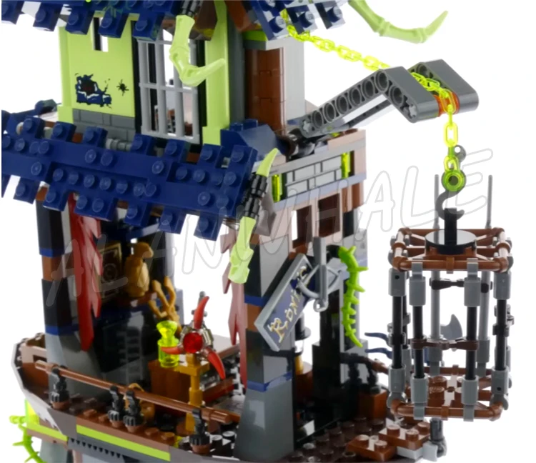 1069 قطعة Shinobi City of Stiix Temple Ghost ship Outpost Nya's Speedboat 10401 ألعاب مكعبات البناء المتوافقة مع النموذج #3