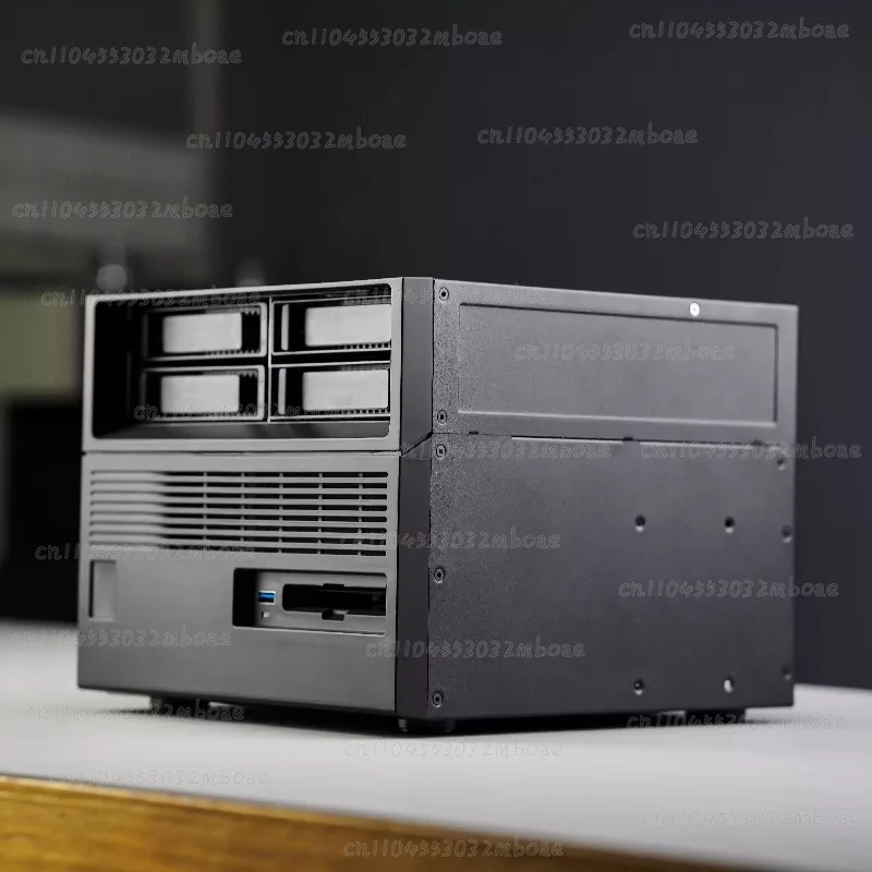 4+2 Bay Retro Hard Drive NAS Enclosure Snail Fly Bull Black Group SFX Power Supply Empty Chassis - No Hardware Included