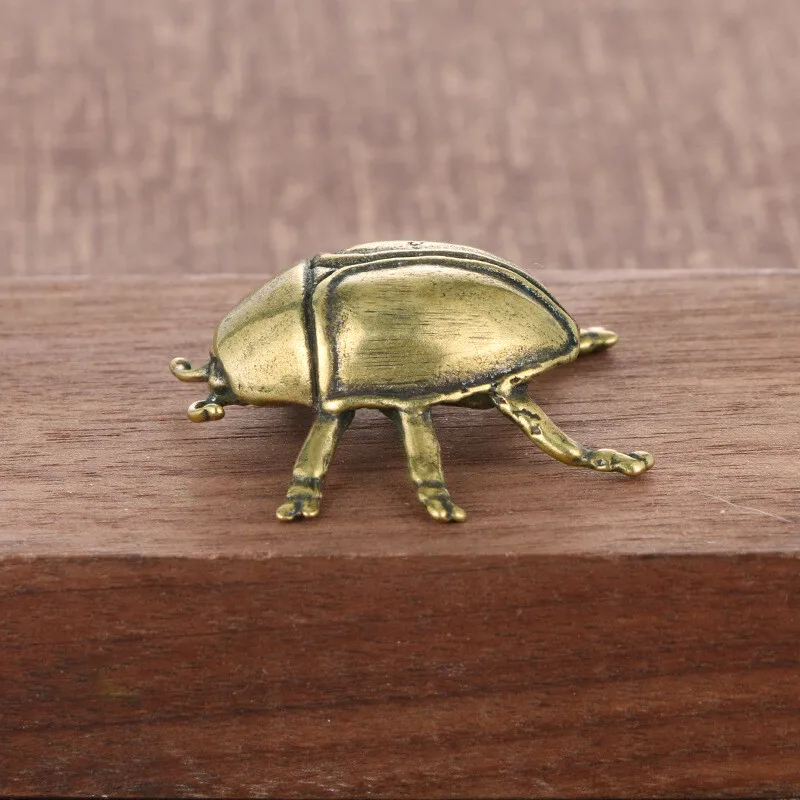Tabletop Figurine Brass beetle Animal Statue Sculpture Home Decor Gift