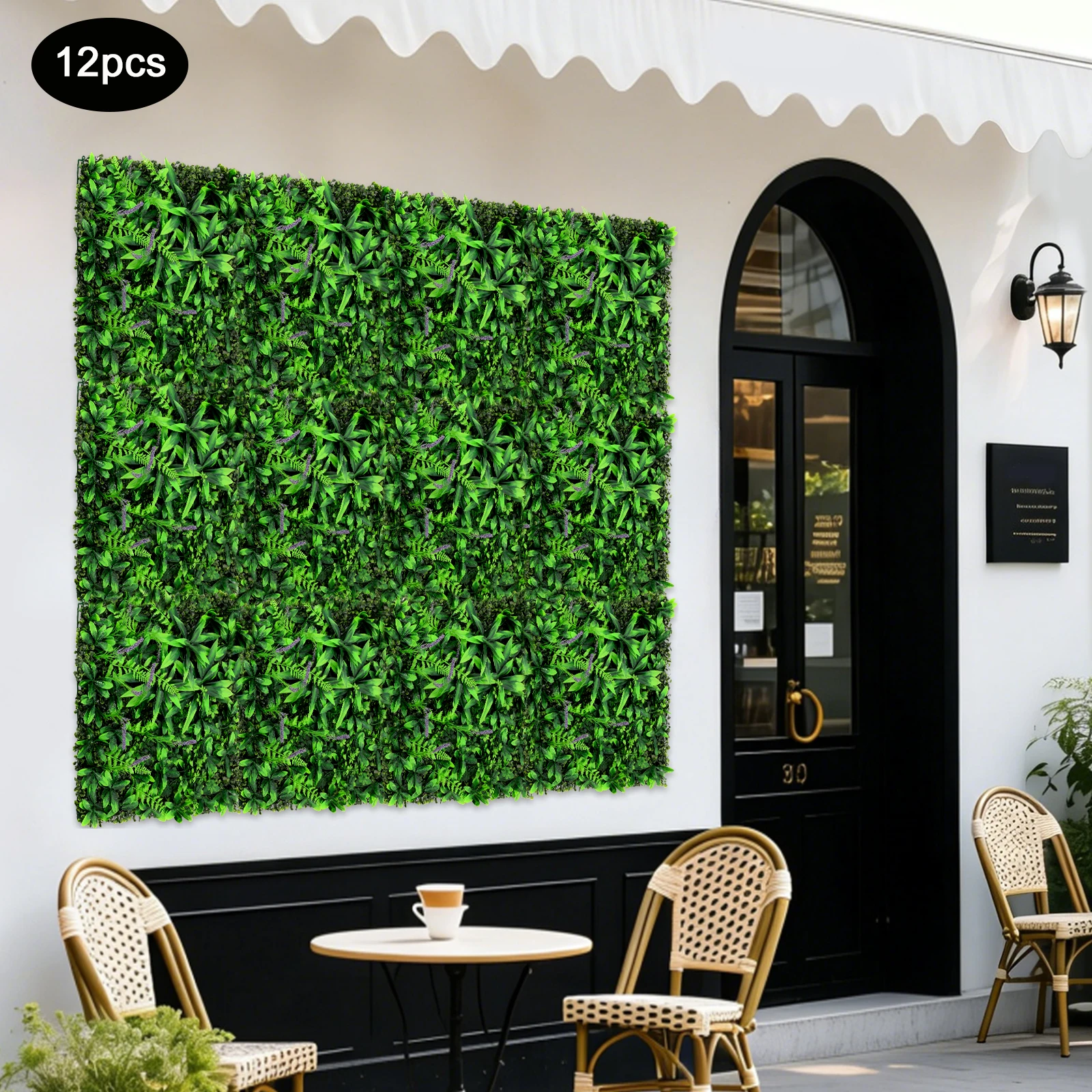 12 Pieces Greenery Wall Panels, 12 Pack Greenery Wall Panels, Artificial Greenery Panels For Privacy Fence Screen, Outdoor/Indoor Wedding Decor, Garden Backyard