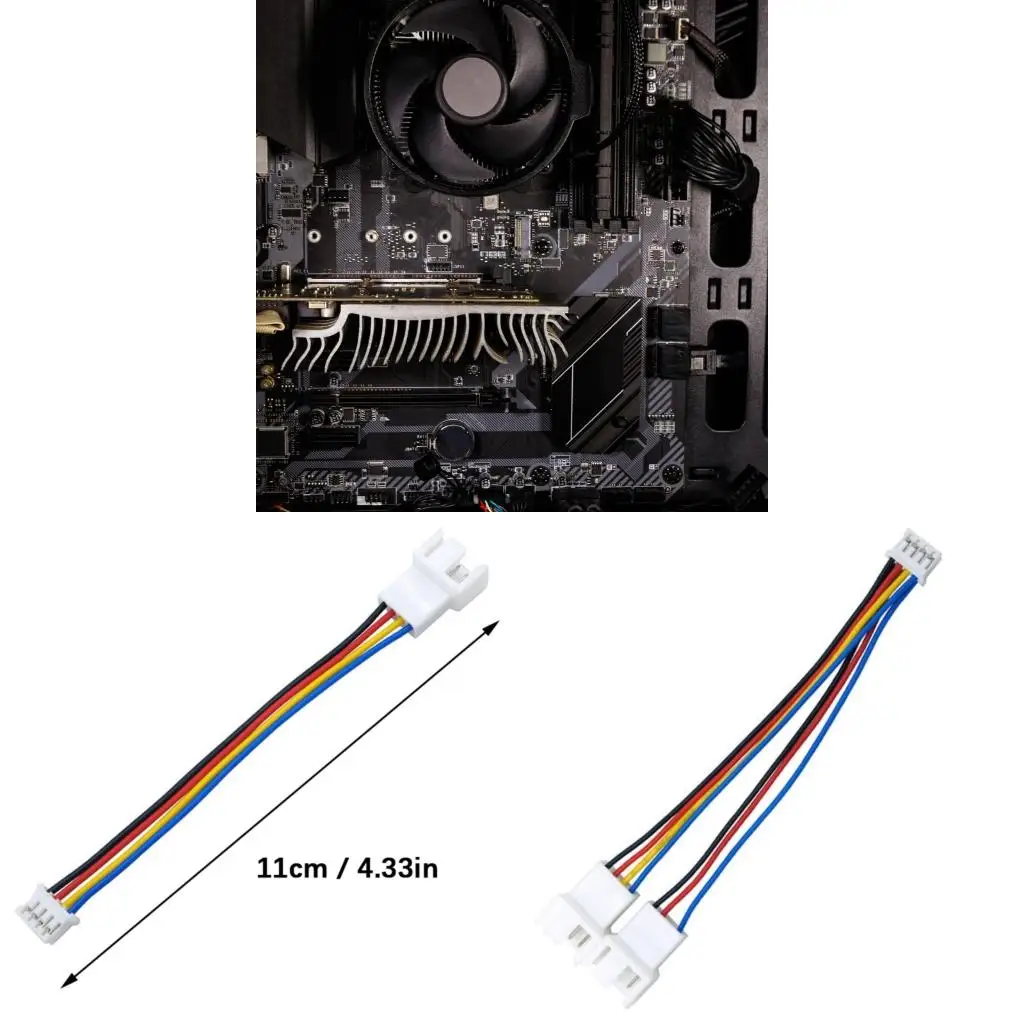  4Pin PWMs Graphics Card To Case Fan Converters Cable With Thermals Sensorings Technology