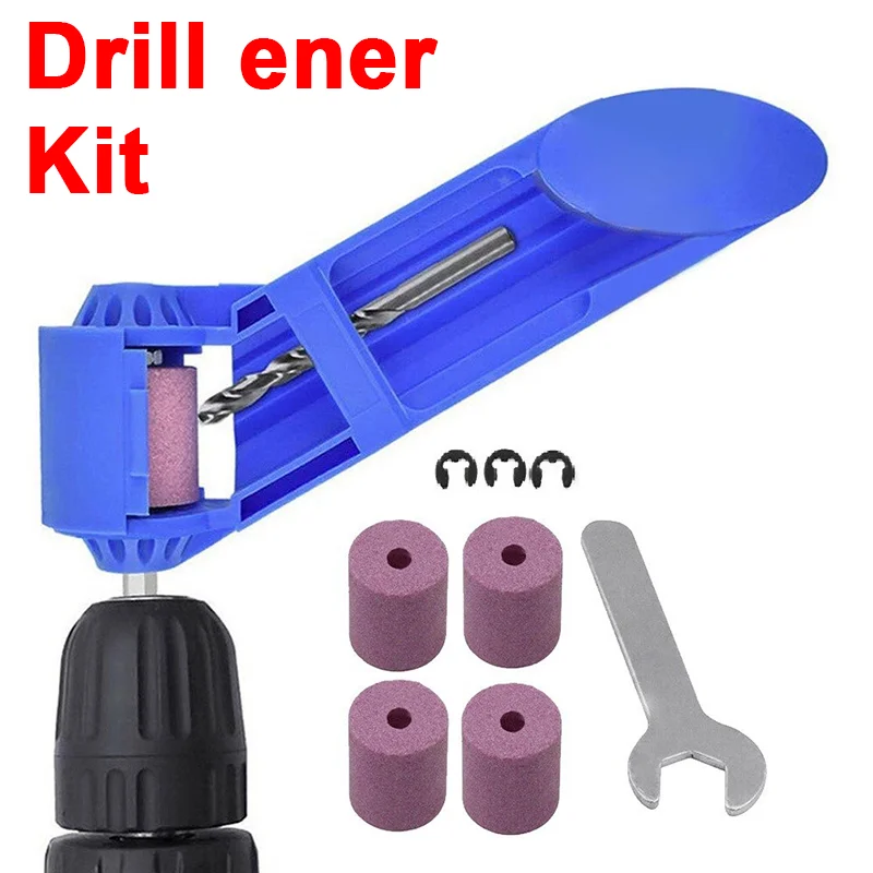 1 Set Portable Drill Bit Sharpener Sharpening Tool Corundum Resisting Grinding Wheel Electric Drill Supplies Accessories