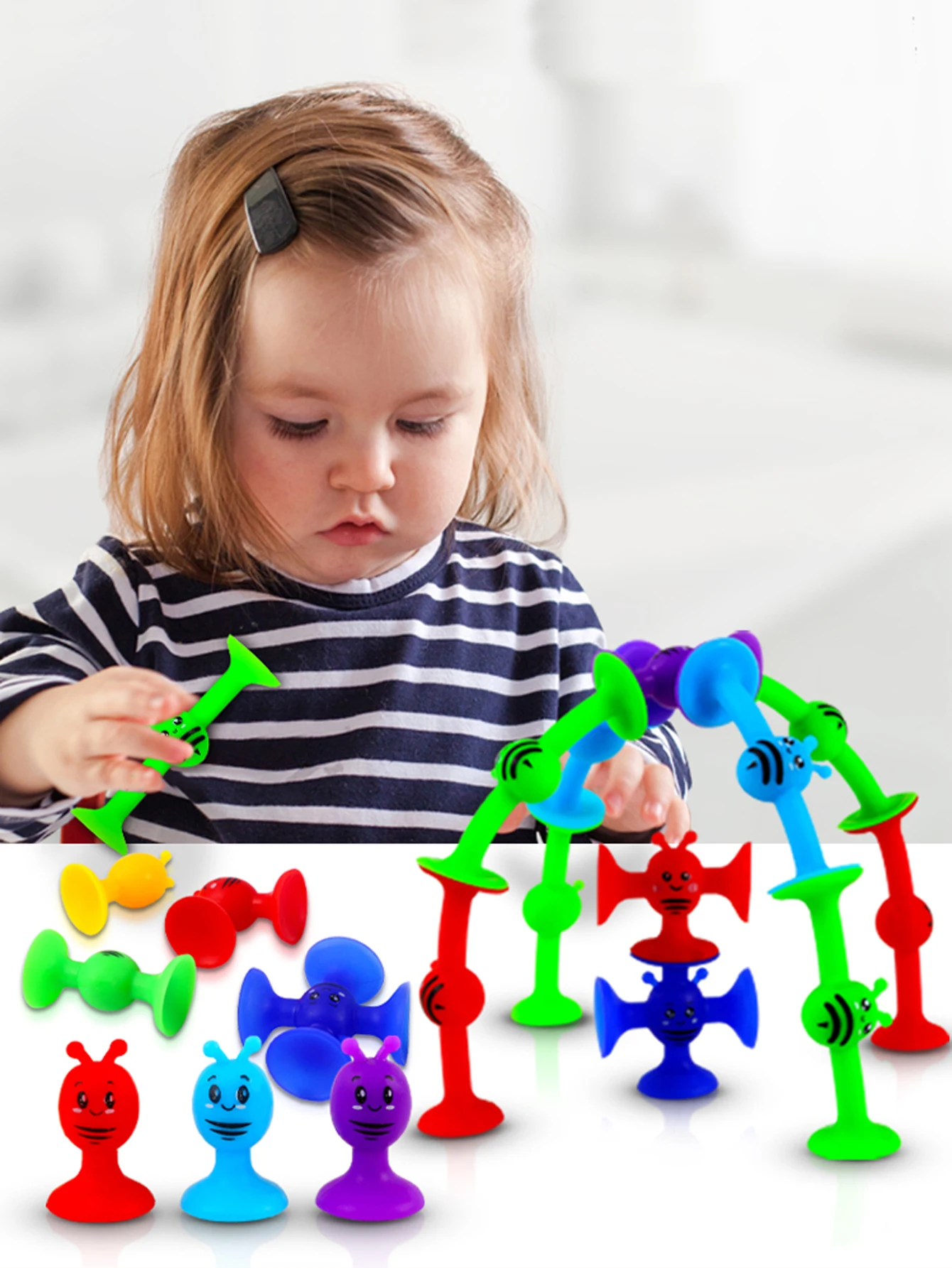 38 Stück Bienen-Saugnapf-Spielzeug mit Dinosaurier-Eierschalen-Aufbewahrung, Badefenster-Reisespielzeug, interaktives Eltern-Kind-Spiel, Geschenk für Kinder – Detail 6