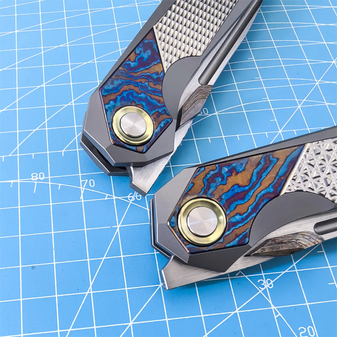 الأصلي سكين للفرد M390 الصلب تيماسك سبائك التيتانيوم مقبض في الهواء الطلق التخييم الصيد الصيد EDC الدفاع أداة هدية #6