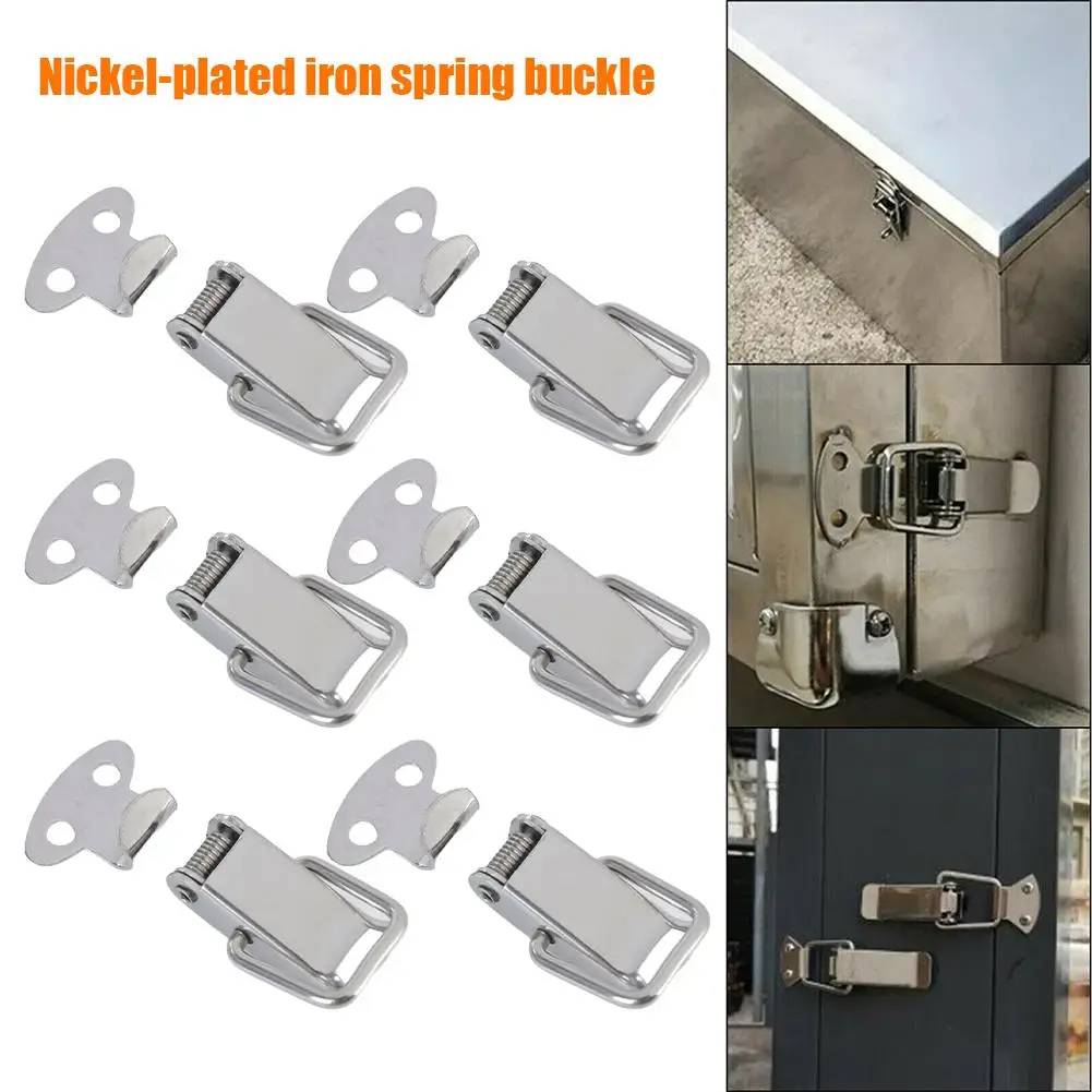 6Pcs Cabinet Box Locks Spring Loaded Latch Catch Toggle Stainless Steel Mini Spring Loaded Buckle Latch For Luggage Wooden Case