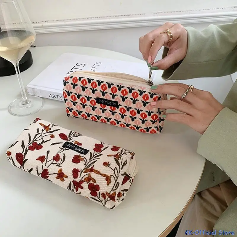 Borsa cosmetica scozzese in stile coreano giapponese borse in tela da donna borsa Organizer borse a matita borsa per rossetto borsa per il trucco