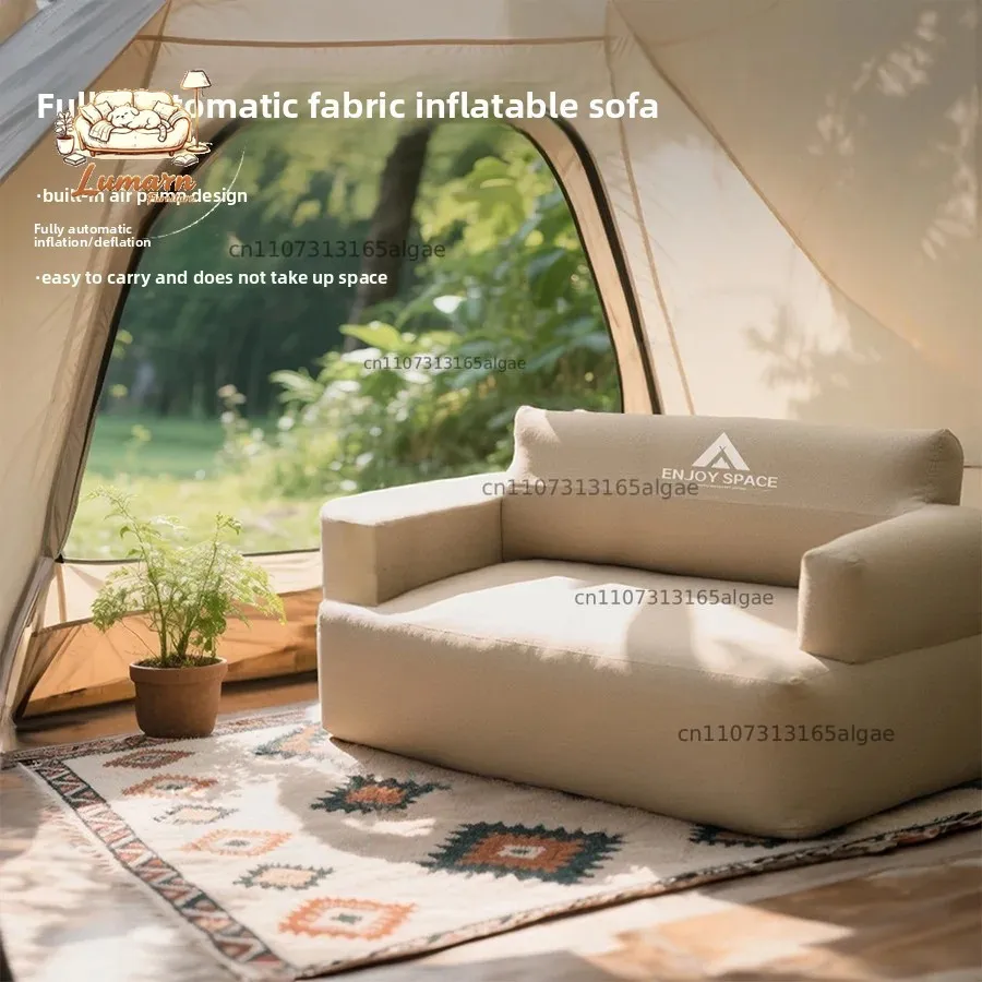 Outdoor Camping Fabric Inflatable Sofa Music Festival Single Double Inflatable Pad Family Lazy Recliner