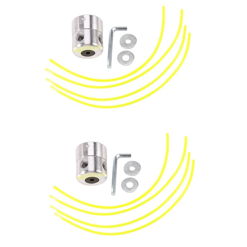 2Pcs Aluminum Grass Trimmer Head With Lines Brush Head Lawn Mower Cutting Line Head For Strimmer Spare Parts