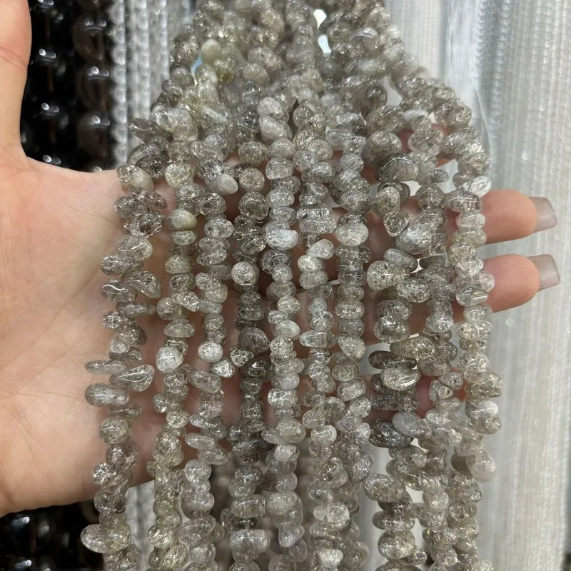 LOOSE BEADS smoky Quartz  baroque side hole 10-14mm wholesale for DIY  jewelry necklace 38cm nature view 3
