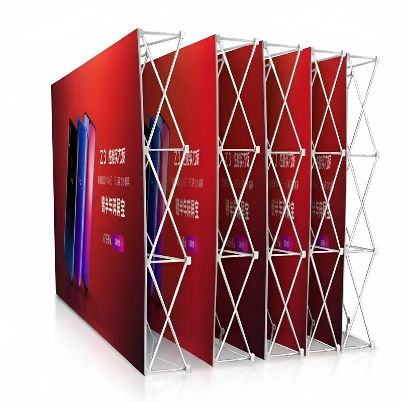 Pop Display Stand 3x3m Dye Sublimation Aluminum Frame High-definition Logo Background Board Foldable for Space-saving Storage