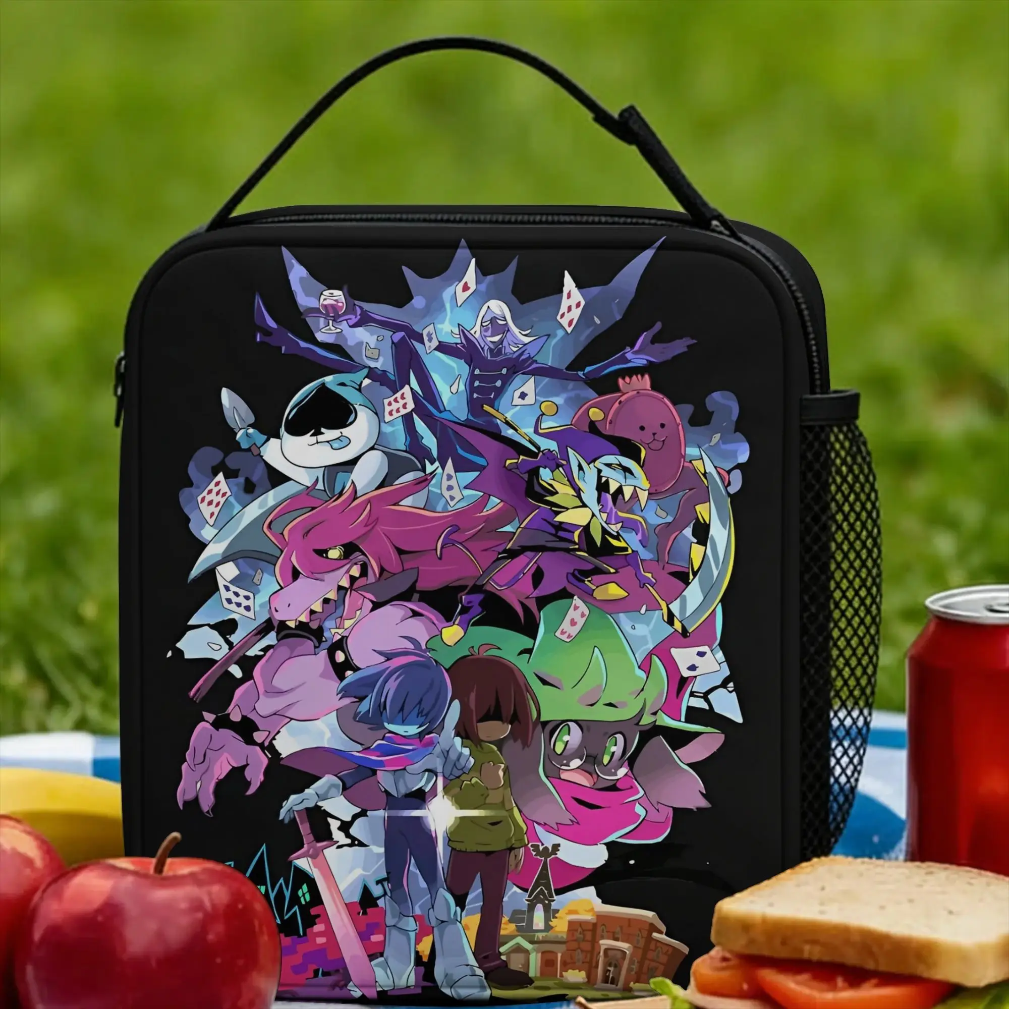 Deltarunes Adventure Insulated Lunch Bags Cooler Bag Reusable,Lunch Container  High Capacity Tote Lunch Box Men Women