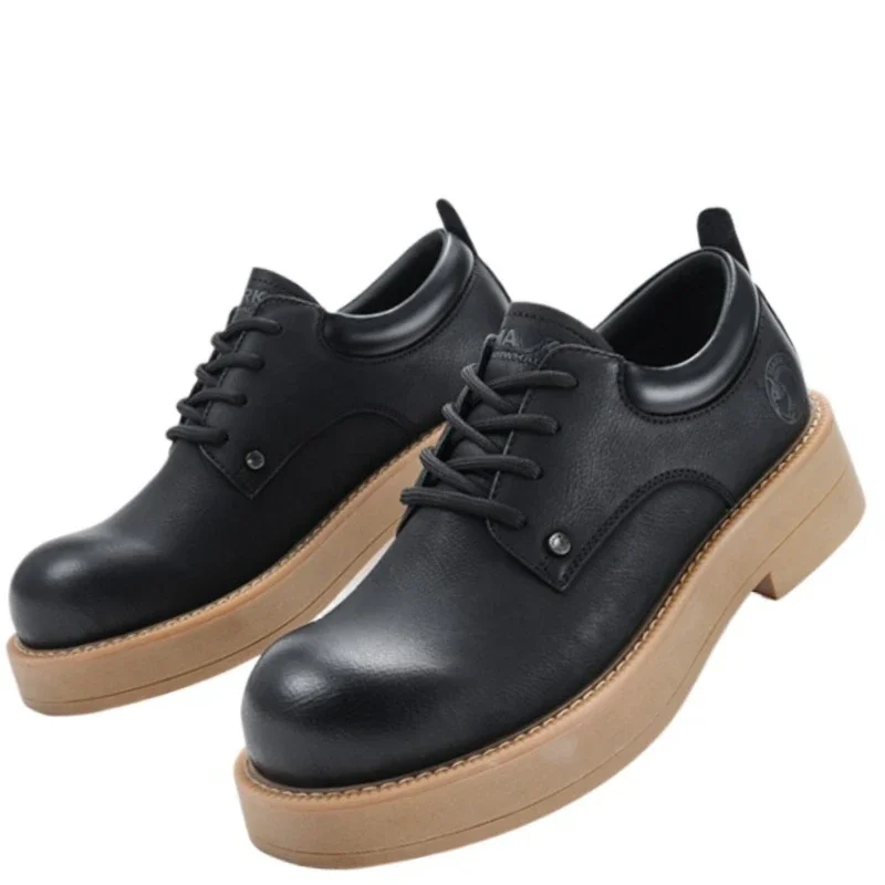 Spring/summer New Thick Bottom Comfortable Workwear Shoes For Men's Genuine Leather Height Increasing Shoes Casual Leather Shoes